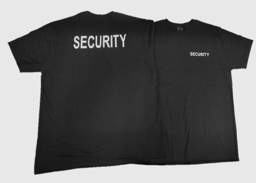  T-Shirt schwarz mit Aufdruck Security _hinten und vorne