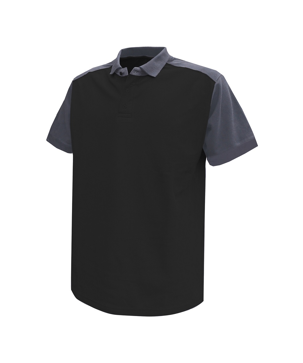 schwarz/zementgrau Dassy, Cesar zweifarbiges Poloshirt 710004